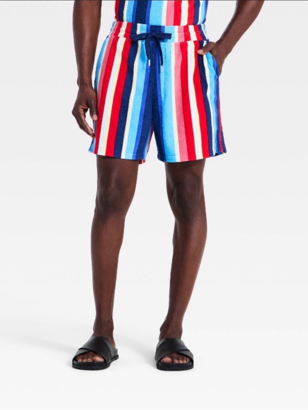 Houston White Men's Striped Terry Shorts